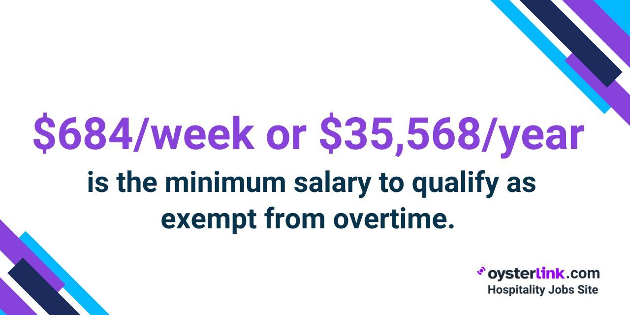 minimum salary to qualify as exempt from overtime